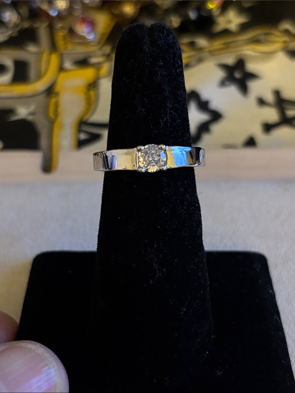 925 Classic Solitaire Cubic Zirconia Silver Ring - White Size 7
